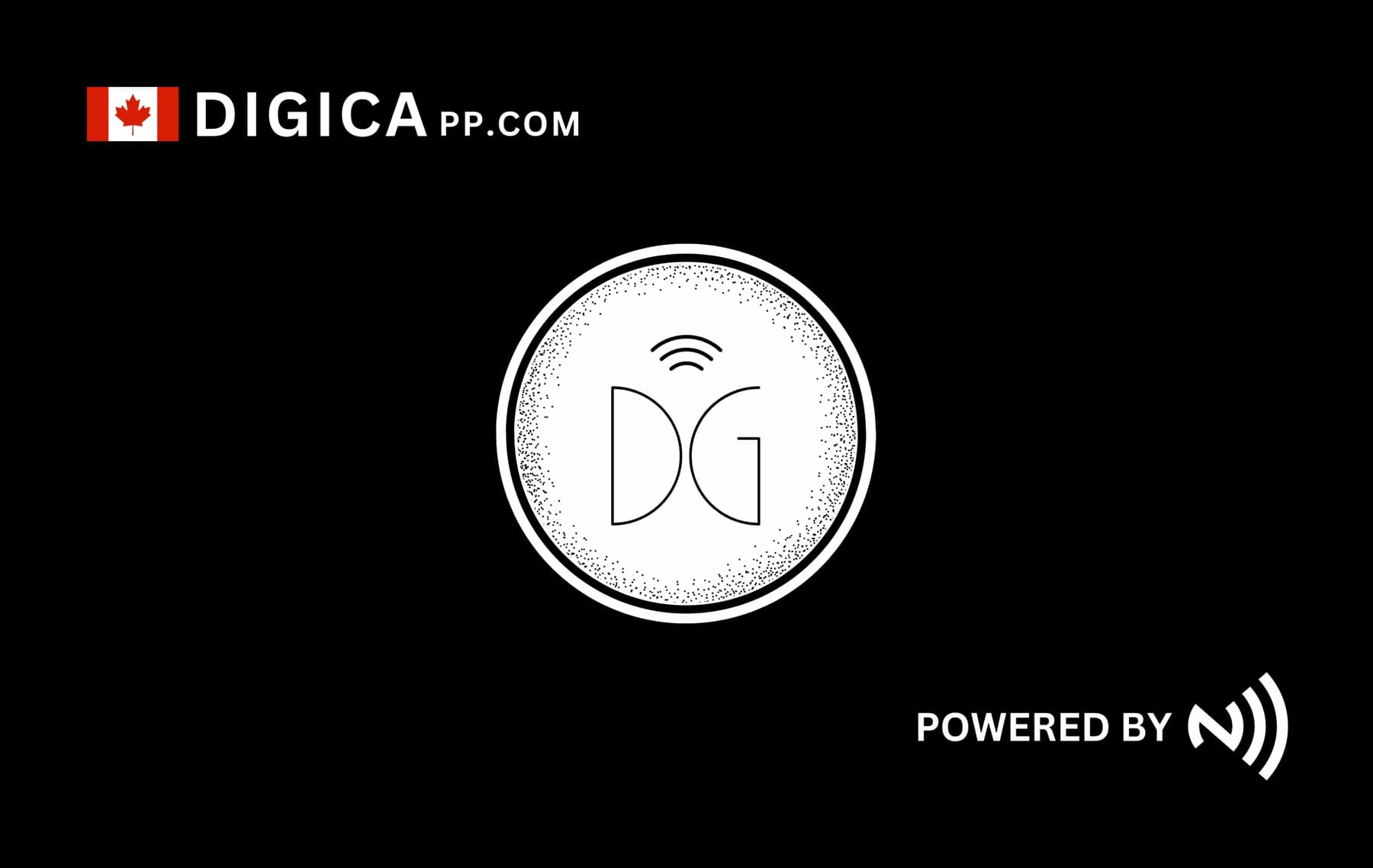 DG Mono Black Digica NFC business card, front